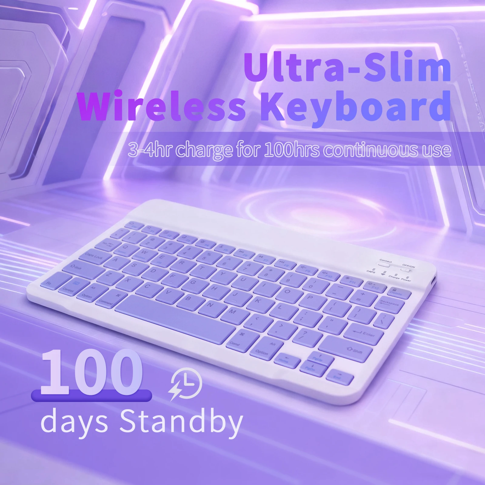 Tablet Accessories Keyboard - Teclado inalámbrico Bluetooth compatible con tabletas/teléfonos/portátiles