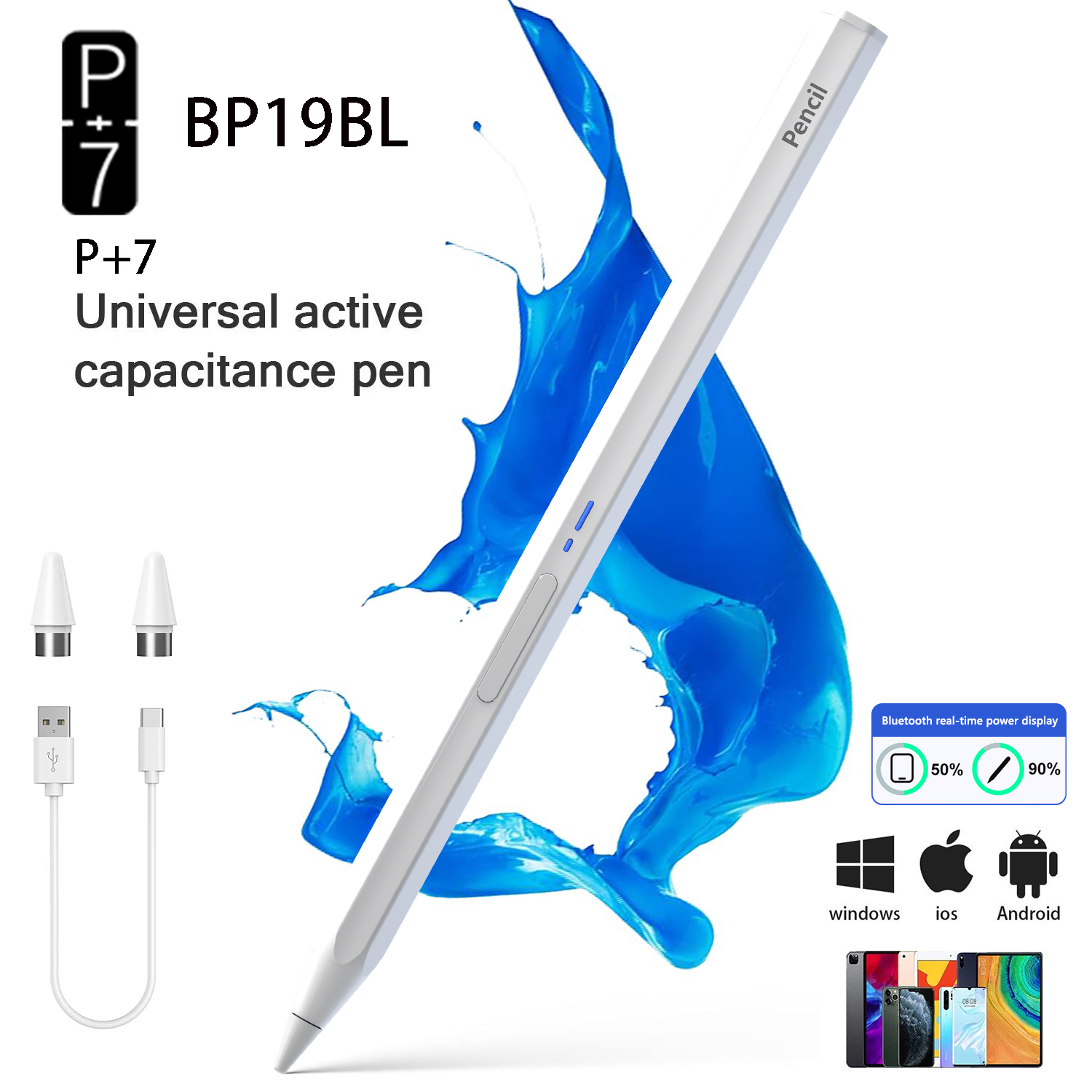 Top Tablet Accessories - Lápiz Stylus Hexagonal Universal P+7 para